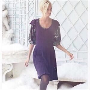 Anthropologie Sparrow Amarena Navy Sweater Dress